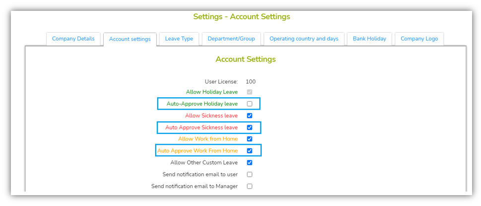 Auto Approve/ Auto Authorise any type of leave process